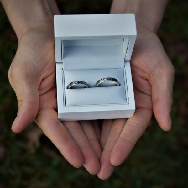 Komplet srebrnych obrączek